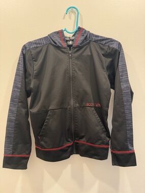 Body Glove Black Hoodie with Heathered Blue Sleeves